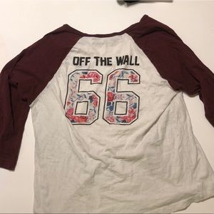 Vans Women’s Off The Wall 3/4 Sleeve Shirt -  XL